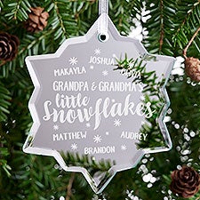 Engraved Snowflake Mirror Ornament - Little Snowflakes - 37624