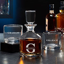 Personalized Decanter Set - Lavish Last Name - 37668