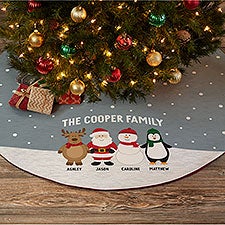  Personalized Christmas Tree Skirt - Santa and Friends - 37672