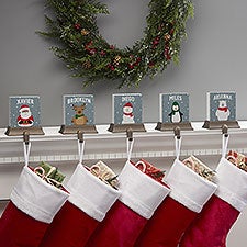 Personalized Stocking Holder - Santa and Friends - 37673