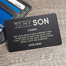 Engraved Metal Wallet Card - To My Son - 37689