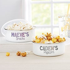 Ombre Name Personalized Kids Enamel Bowl with Lid  - 37701