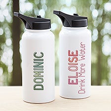 Ombre Name Personalized Double-Wall Vacuum Insulated Water Bottle  - 37705