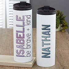 Ombre Name Personalized 16 oz. Travel Tumbler  - 37709