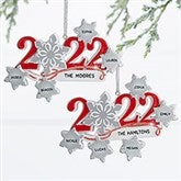 2022 Silver Snowflake Family© Personalized Ornament  - 37748