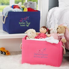 Unicorn Embroidered Kids Room Storage Tote  - 37753