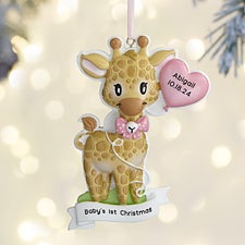 Baby Girl Giraffe Personalized Ornament  - 37761