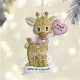 Baby Girl Giraffe Personalized Ornament  - 37761