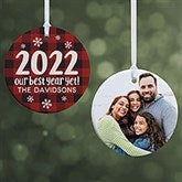 Buffalo Plaid Family Personalized Year Ornament  - 37764