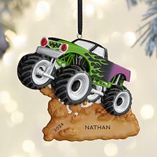 Green Machine Monster Truck Personalized Ornament  - 37765