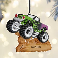 Green Machine Monster Truck Personalized Ornament  - 37765