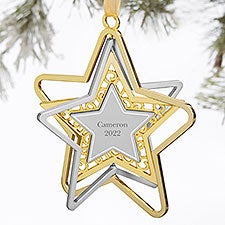 Signature Star Engraved Spinning Metal Ornament  - 37774
