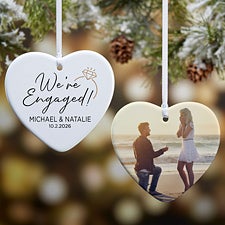 Were Engaged Personalized Heart Ornament  - 37784