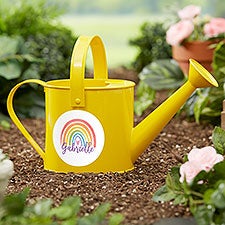 Watercolor Brights Personalized Yellow Watering Can  - 37815