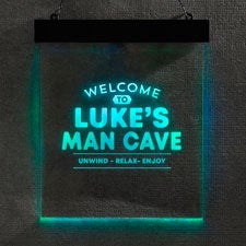 Personalized Light Up Man Cave Sign - 37818