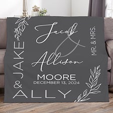 Personalized Wedding Blanket - Elegant Couple - 37819