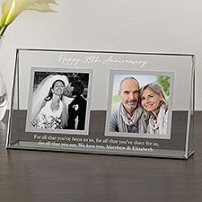 Personalized Parents Anniversary Double Picture Frame - 37881