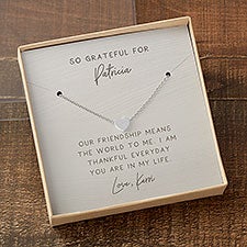 Necklace With Personalized Message Card - Grateful For You - 37922