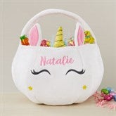 Unicorn Embroidered Plush Easter Basket  - 37953