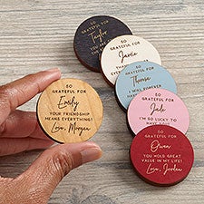 Grateful For You Personalized Wood Pocket Token  - 37968