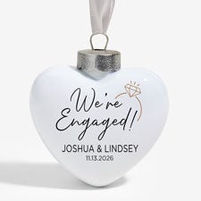 Were Engaged Personalized Heart Wedding Engagement Ornament - 37978