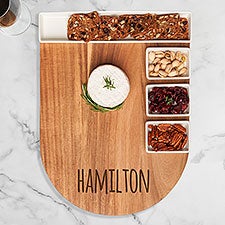 Personalized Acacia Wood Grand Fete Set Tray  - 38002D