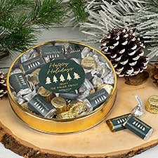 Aspen Christmas Personalized Tin with Hersheys  Reeses Mix  - 38017D