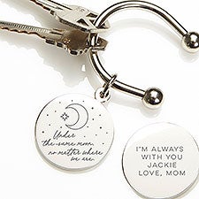 Engraved Silver Keyring - Under The Same Moon - 38031