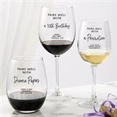 Pairs Well With...Printed Wine Glass Collection  - 38049