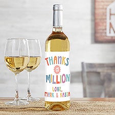 Many Thanks Personalized Wine Bottle Labels  - 38056