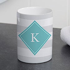 Personalized Ceramic Bathroom Cup - Classic Initial - 38071