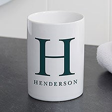 Personalized Ceramic Bathroom Cup - Chic Monogram - 38075