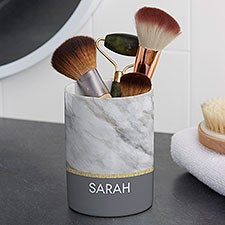 Personalized Ceramic Bathroom Cup - Marble Chic - 38081