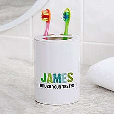 Personalized Ceramic Toothbrush Holder - All Mine! - 38095
