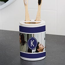 Personalized Ceramic Toothbrush Holder - Photo Collage - 38096
