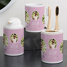 Personalized Ceramic Toothbrush Holder - Photo Bubbles - 38118