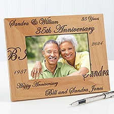 Engraved Wood Anniversary Picture Frame - Forever & Always - 3818