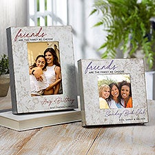 Friends Are The Family We Choose Personalized Galvanized Metal Picture Frame  - 38181