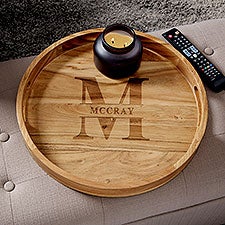 Lavish Last Name Wooden Round Serving Tray  - 38222