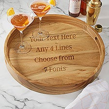 Write Your Own Wooden Round Serving Tray  - 38224