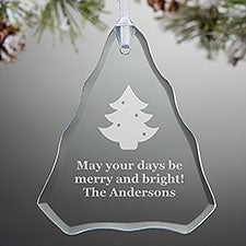 Choose Your Icon Engraved Glass Tree Ornament  - 38231