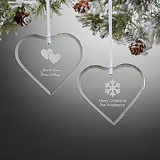 Choose Your Icon Personalized Glass Heart Ornament  - 38232