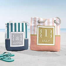 Classy Monogram Personalized Beach Bag  - 38252