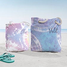 Pastel Tie Dye Personalized Beach Bag  - 38254