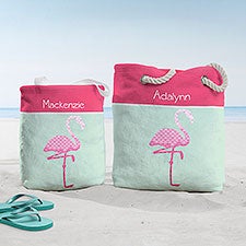 Flamingo Personalized Beach Bag  - 38265