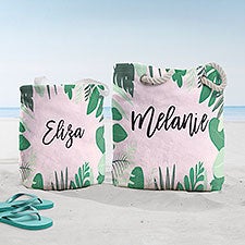 Palm Leaves Personalized Beach Bag  - 38266