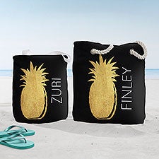 Golden Pineapple Personalized Beach Bag  - 38271