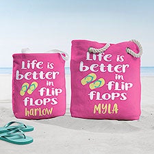 Life Is Better In Flip Flops Personalized Beach Bag  - 38272