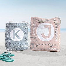 Youthful Name Personalized Beach Bag  - 38276