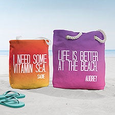 Beach Quotes Personalized Beach Bag  - 38285